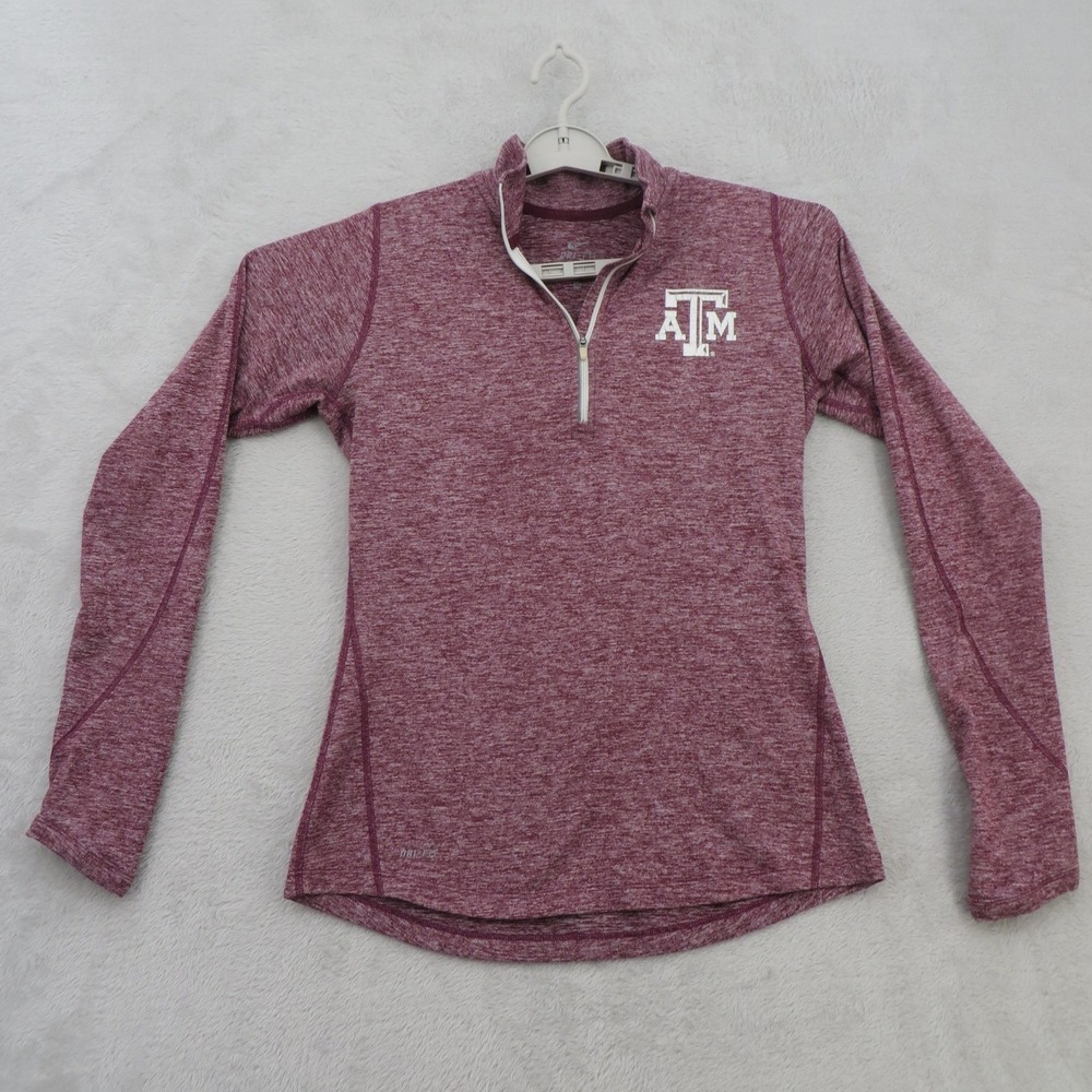 Nike Texas A&M Aggies Dri-FIT Womens M 1/4 Zip Maroon Pre-Adidas Era